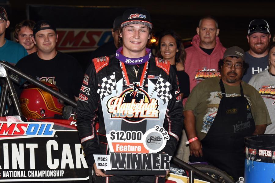 Iron Jadon Rogers Runs Free to First USAC Sprint Win at Haubstadt