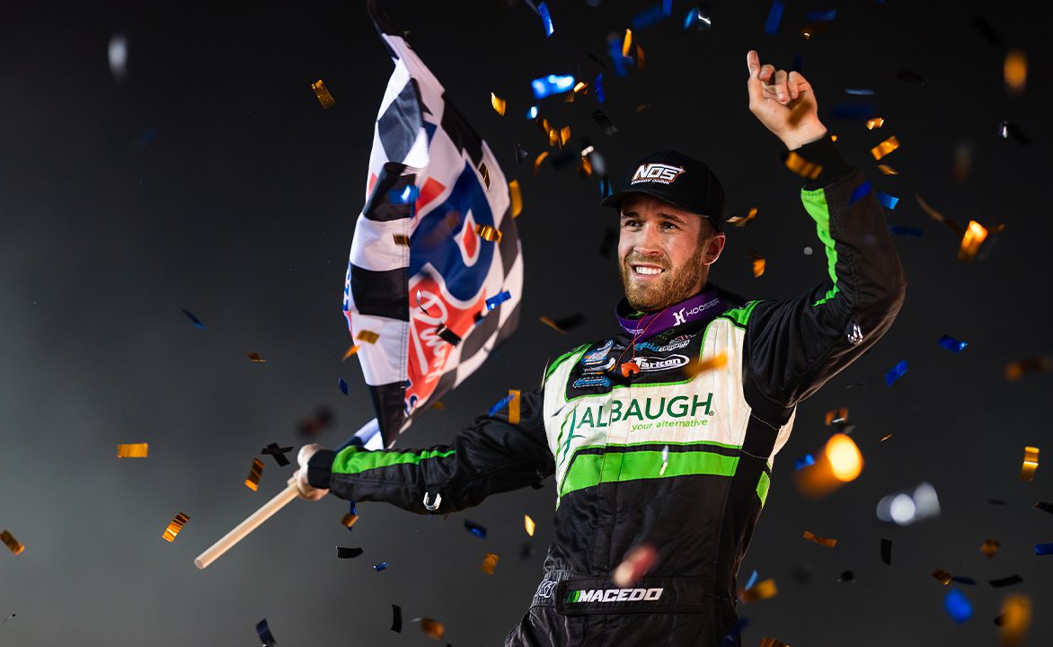 Carson Macedo Rolls to Victory in World of Outlaws Ogilvie Debut St